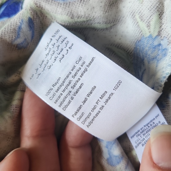 Warehouse Lily Print One Shoulder Ruffle Top Dress Size 10 Blue Floral Print - Picture 9 of 10